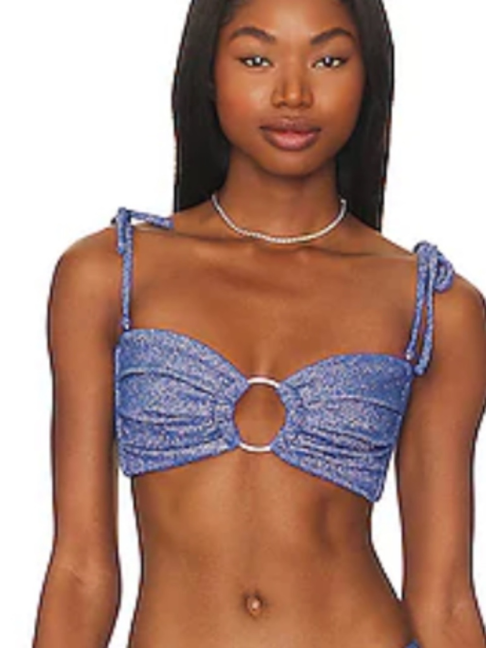 Montce Blue Shimmer Tori Bandeau Bikini Top - Size Small - Excellent
